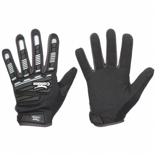 CONDOR Mechanics Gloves XL 11 Mechanics Glove Full Finger Cotton Hook and Loop Cuff 1 PR