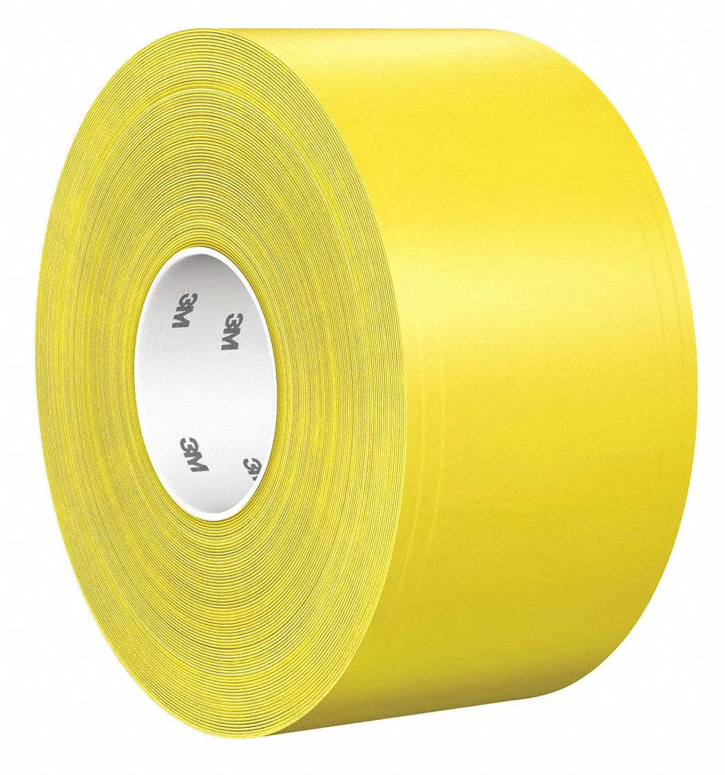 3M Floor & Aisle Marking Tape: 1 Wide, 108' Long, 5 Mil Thick, Vinyl - Black, Non Anti-Slip Surface, Light-Duty | Part #00021200434280