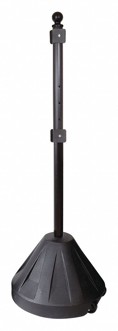 Sign Base with Post: 10 lb Base Wt, 4 ft x 2 in x 2 in, 18 in Sign Base Lg, 18 in Sign Base Wd