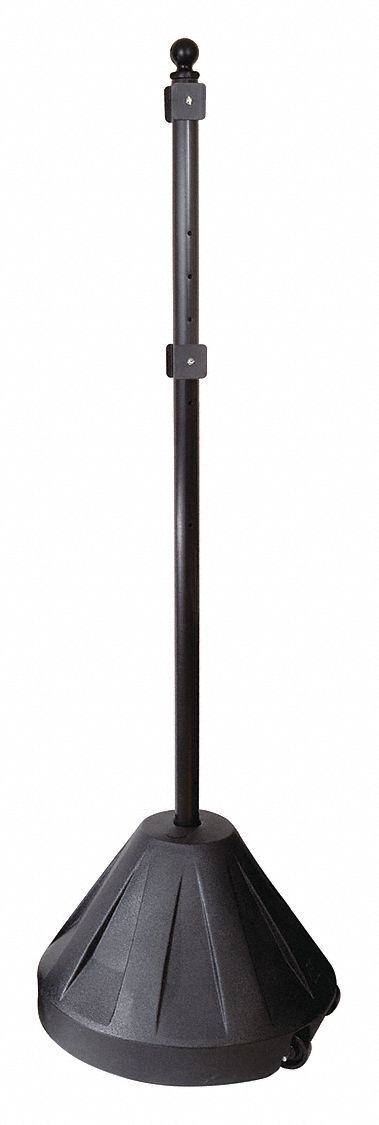 Sign Base with Post: 16 lb Base Wt, 4 ft x 2 in x 2 in, 22 in Sign Base Lg, 22 in Sign Base Wd
