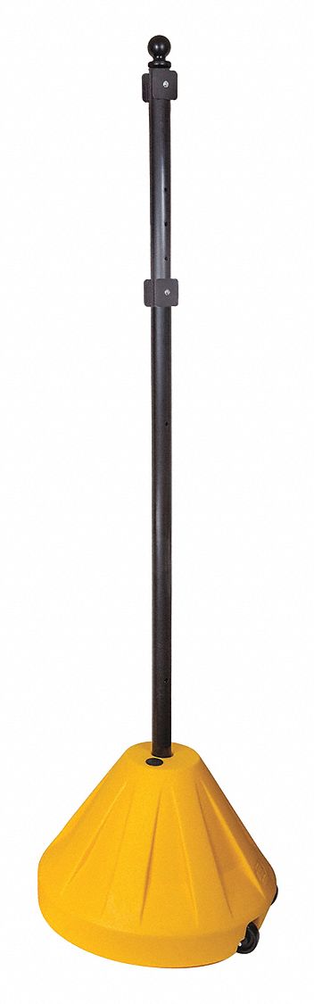 Sign Base with Post: 16 lb Base Wt, 5 ft x 2 in x 2 in, 22 in Sign Base Lg, 22 in Sign Base Wd