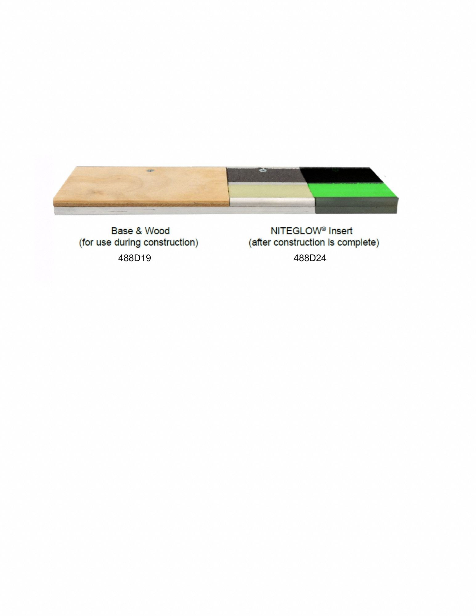 Stair Nosing: Multi-Strip Grit, Aluminum, Set-in-Concrete, 60 in Wd, 3 in Dp, Black, 1/4 in Nose Ht