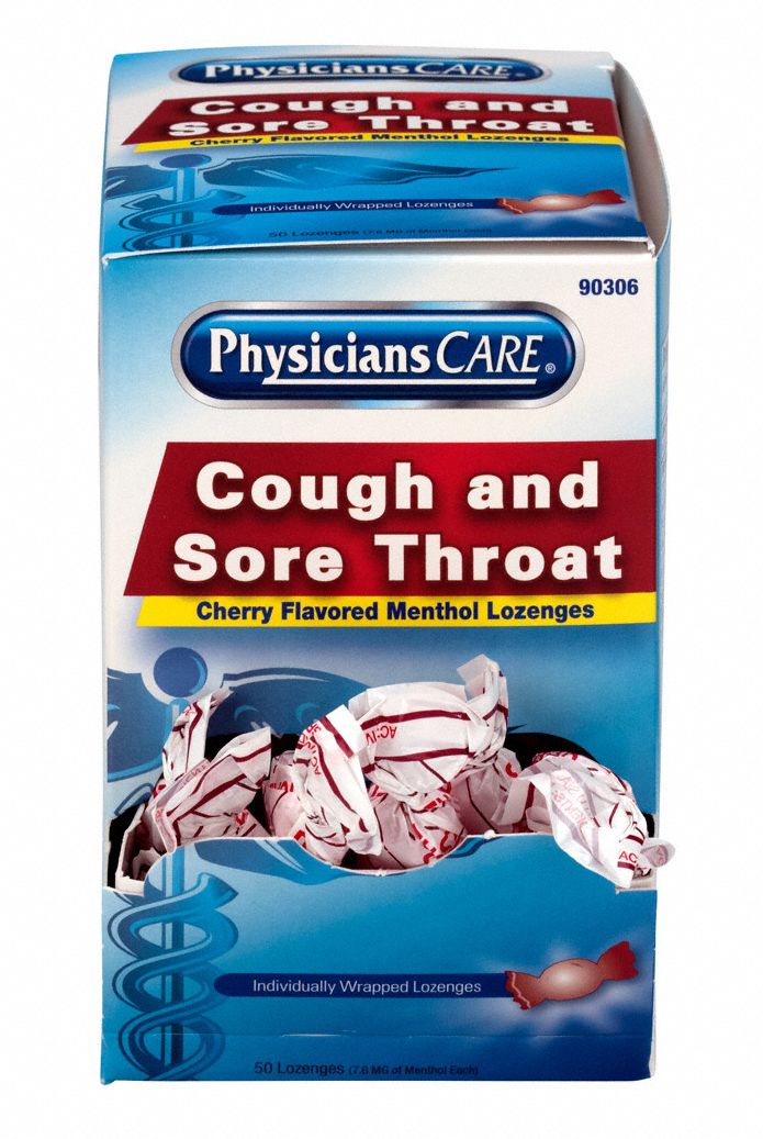 GRAINGER APPROVED Cough Drops, Lozenge, 50 x 1, 7.6mg, PK50 488G43