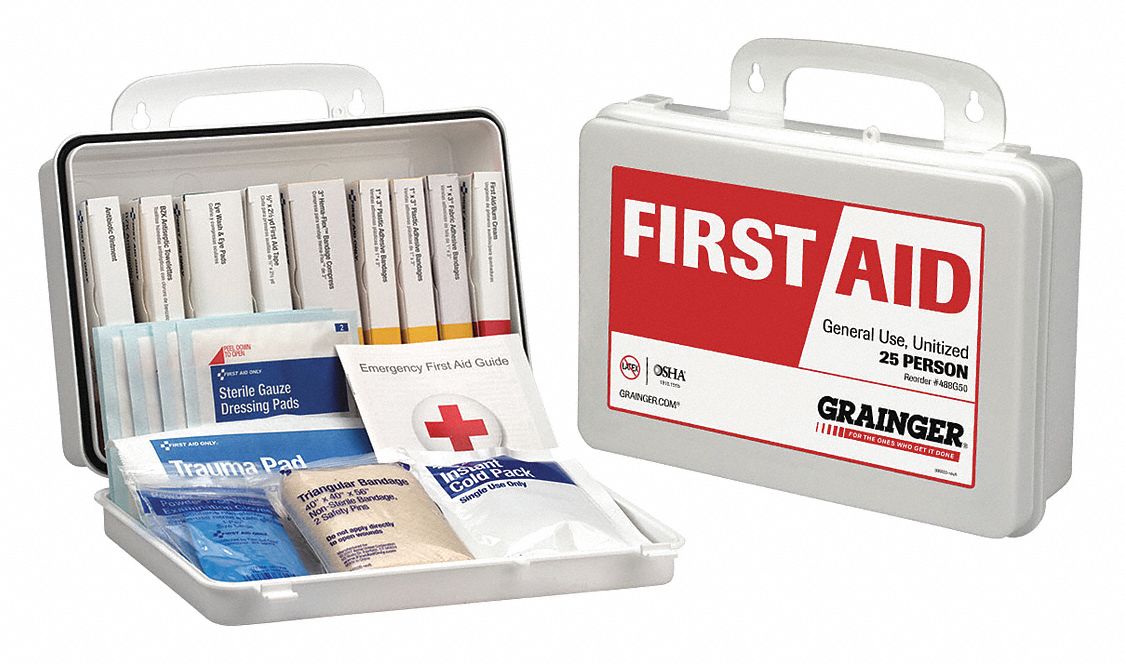 Industrial, 25 People Served, First Aid Kit and Housing - 488G50|59474 ...