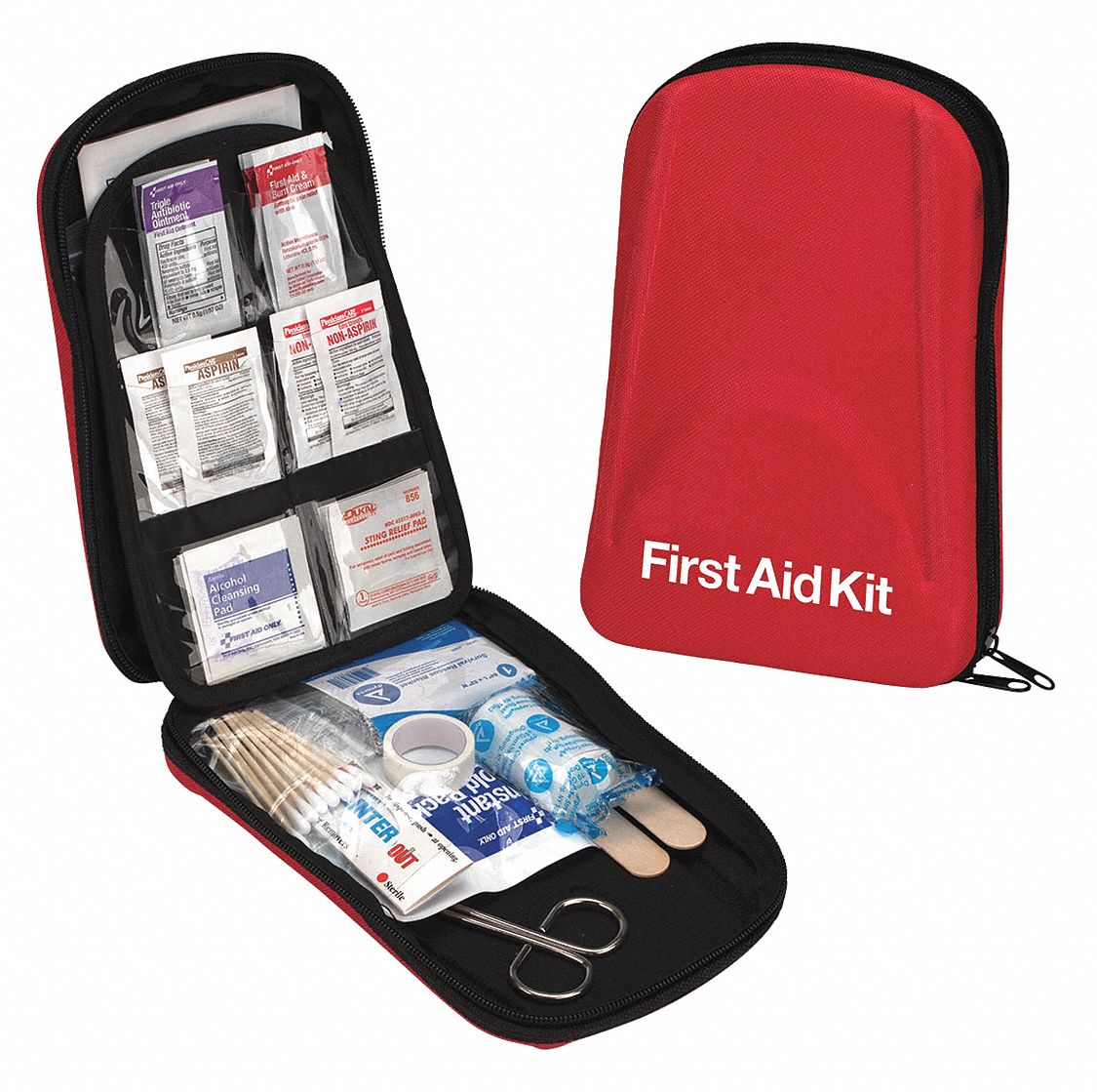 First Aid Kit and Housing: Gen Purpose, 1 People Served, 85 Components, Fabric