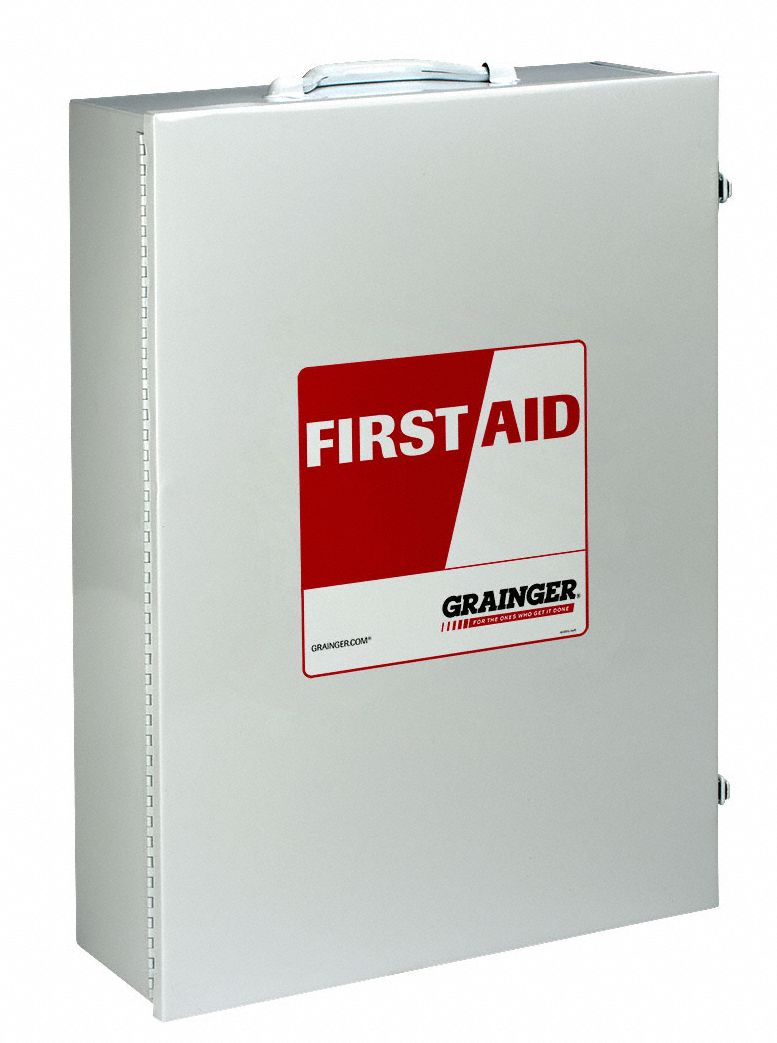 GRAINGER APPROVED Empty First Aid Metal, Wall Mount, 23 in