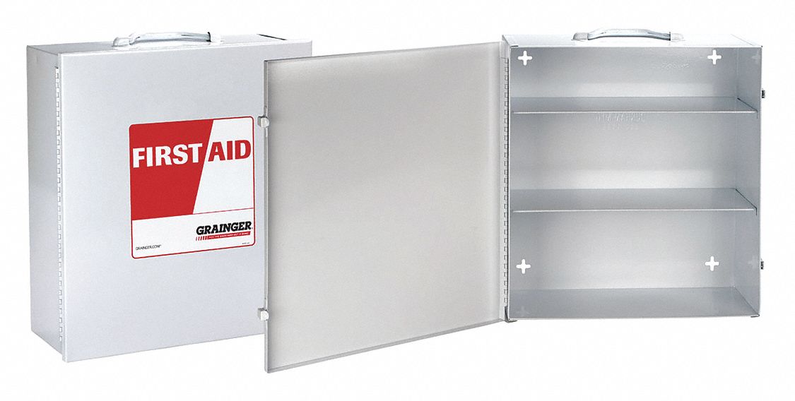 Empty First Aid Cabinet,  Metal,  Wall Mount,  5 1/2 in Height,  16 in Width,  13 2/5 in Depth