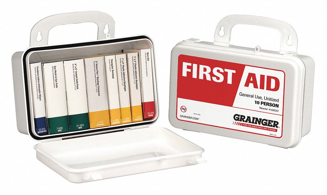Industrial, 10 People Served, First Aid Kit and Housing - 488G67|59001 ...