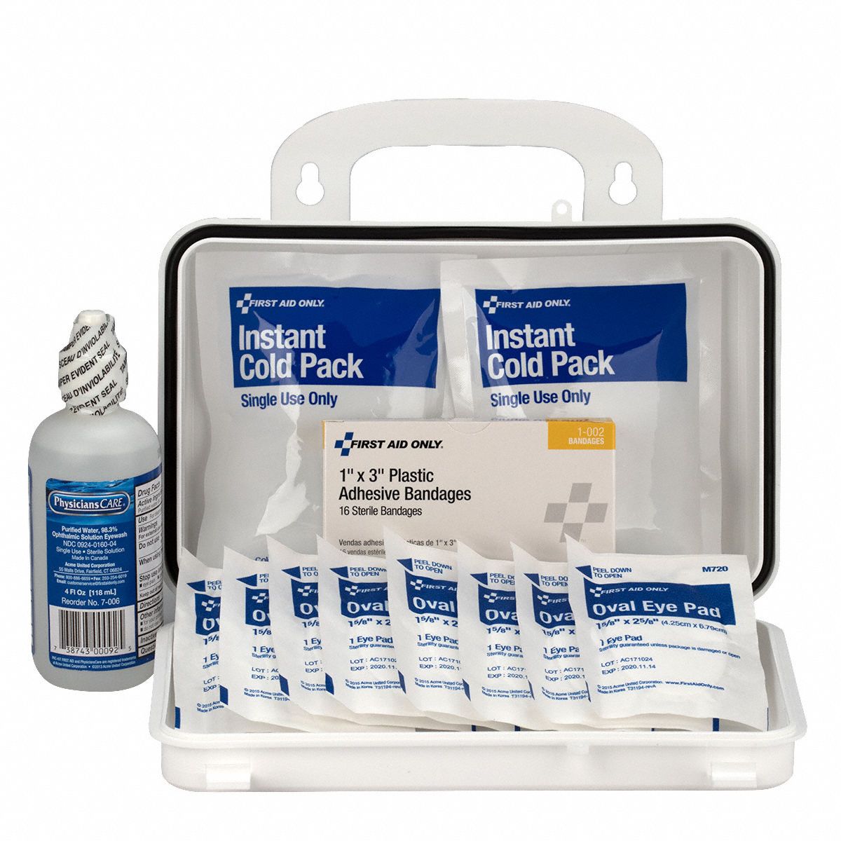 GRAINGER APPROVED First Aid Kit, Kit, Plastic, Eye Care, 1 People Served per Kit 488G6859468