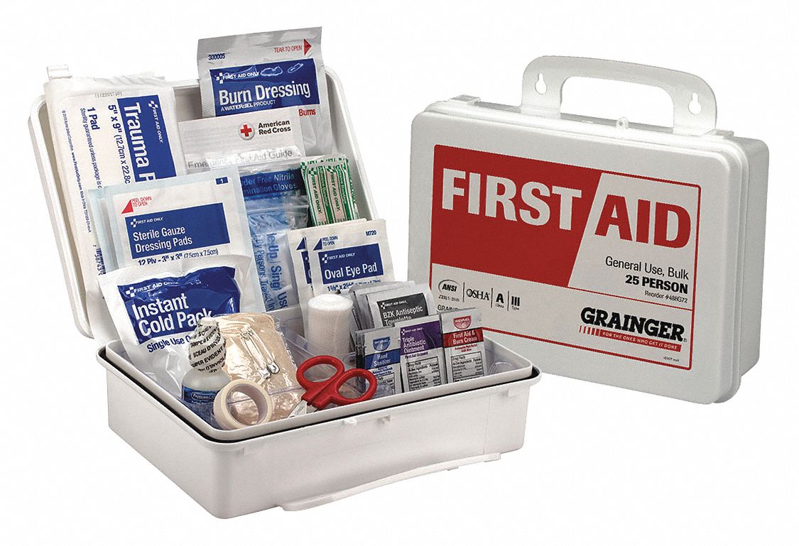 Industrial, 25 People Served per Kit, First Aid Kit 488G7254775