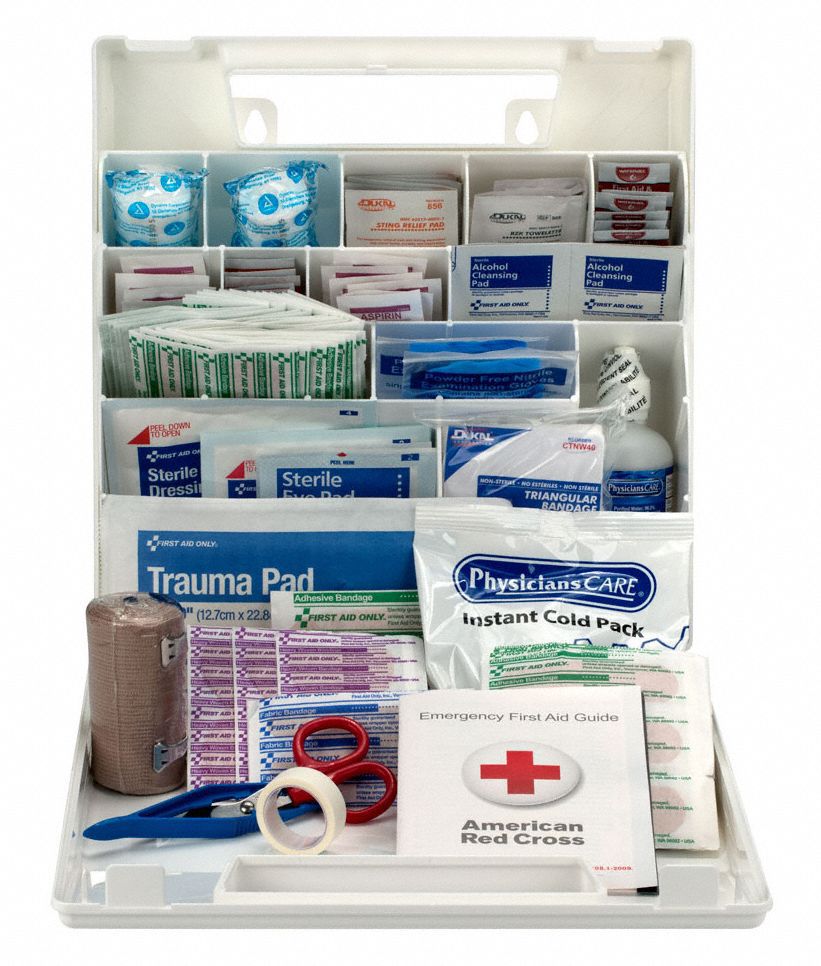 First Aid Kit w/House, 195pcs, 3x11", WHT