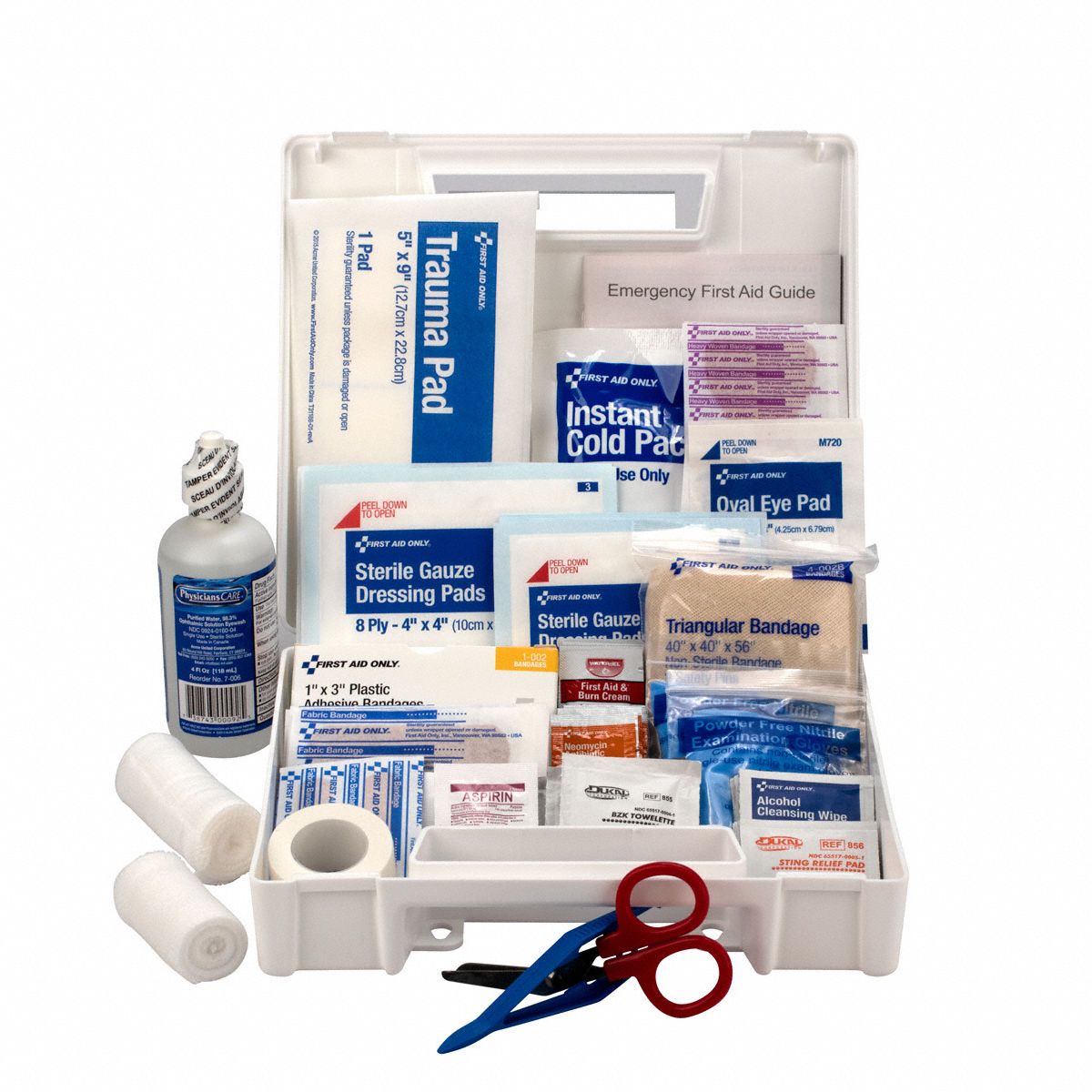 GRAINGER APPROVED First Aid Kit, Kit, Plastic, Industrial, 25 People ...