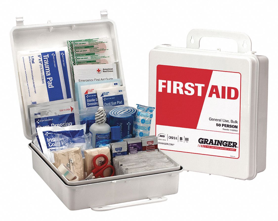 APPROVED VENDOR First Aid Kit: Industrial, 25 People Served per Kit, ANSI  Std ANSI Z308.1-2015