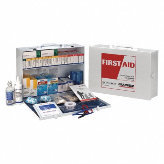 GRAINGER APPROVED First Aid Kit Industrial, 150 People Served per Kit