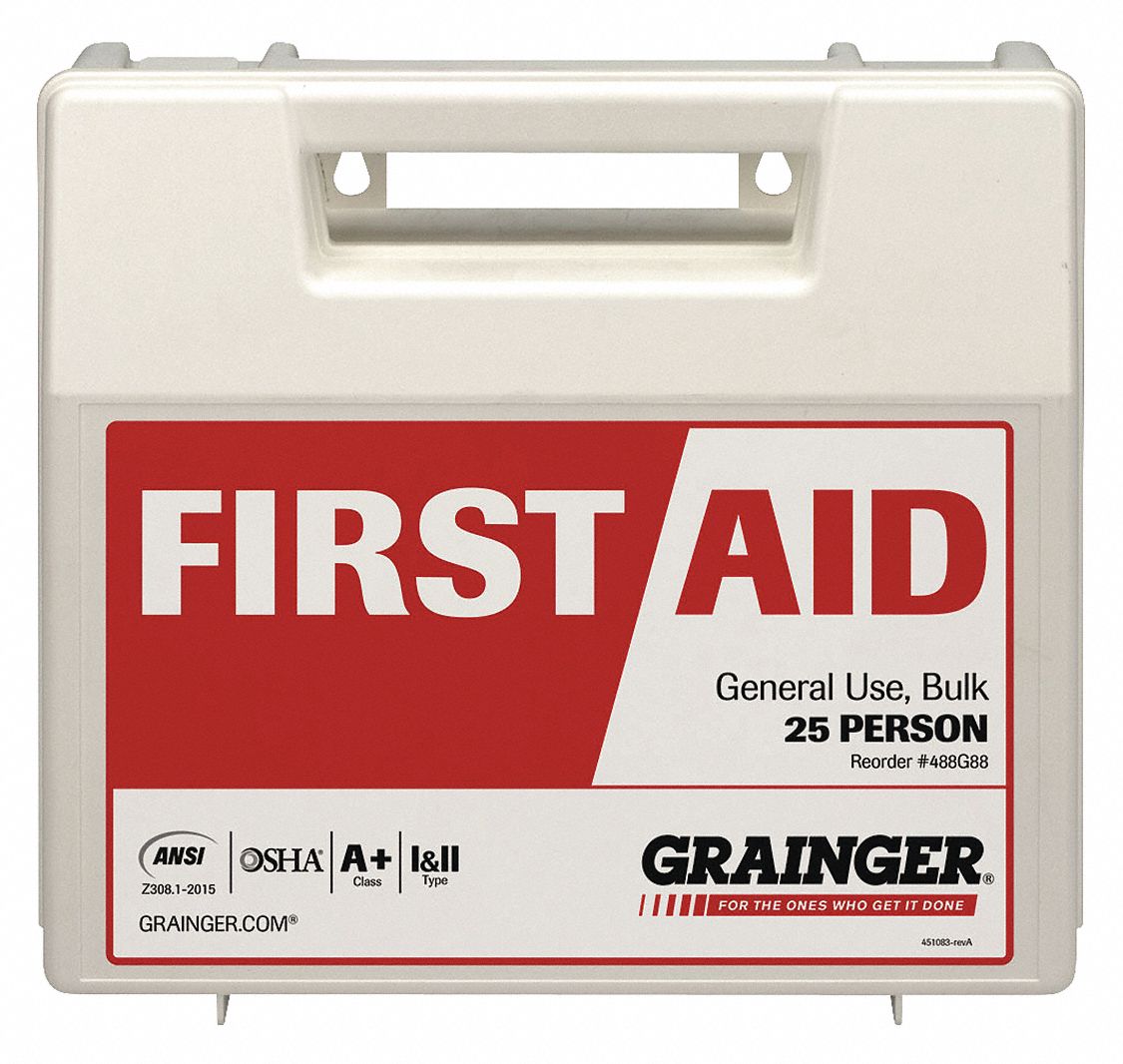 Industrial, 25 People Served per Kit, First Aid Kit - 488G80