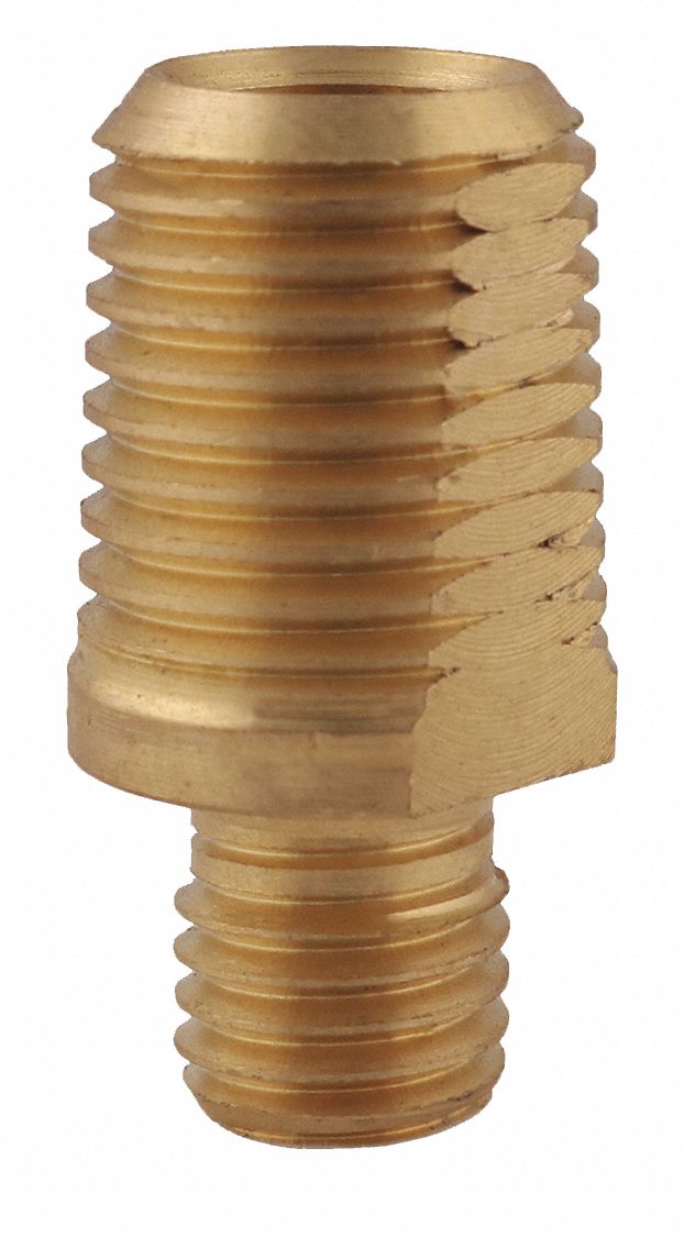 ADAPTER HEAD, LINCOLN/TWECO MIG GUNS, THREADED, 200 TO 600 AMPS, 1 5/64 X 35/64 IN, BRASS