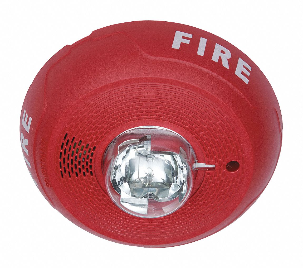 SYSTEM SENSOR Horn Strobe, Marked Fire, Wall or Ceiling - 488H38|PC4RL