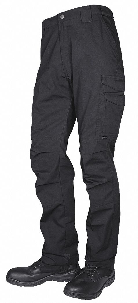 Tactical Pants, 30" Size, Black, 10 Pockets