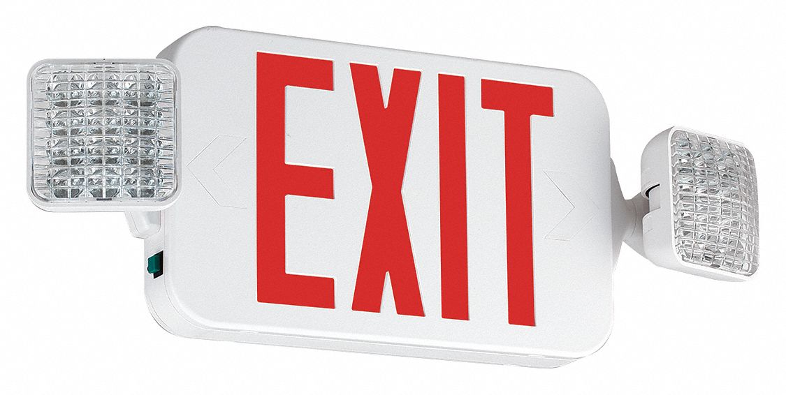 White, 1 or 2 Faces, Exit Sign with Emergency Lights - 488U41|CCRHOSQ ...