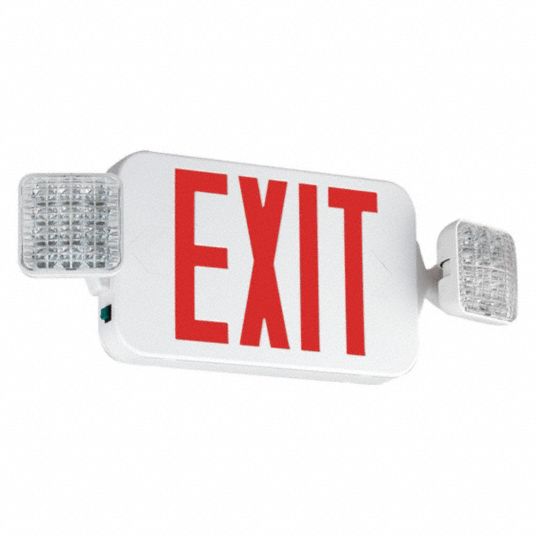 White, 1 or 2 Faces, Exit Sign with Emergency Lights - 488U41|CCRHOSQ ...