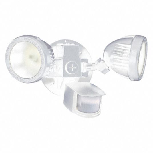 LED, 2 Lightheads, Adjustable Beam Security Light - 488U74|ML-2L3K-1-WH ...
