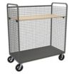 Single-Side-Access Wire Stock Carts with Adjustable-Height Solid Shelves