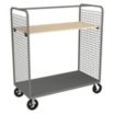 Dual-Side-Access Wire Stock Carts with Adjustable-Height Solid Shelves