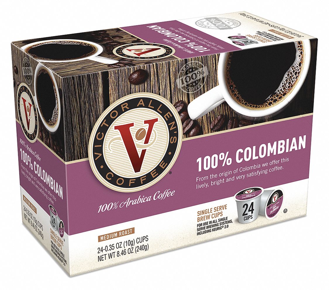 100% Colombian, Medium Coffee, 0.35 oz Single Serve Cup, 24 PK