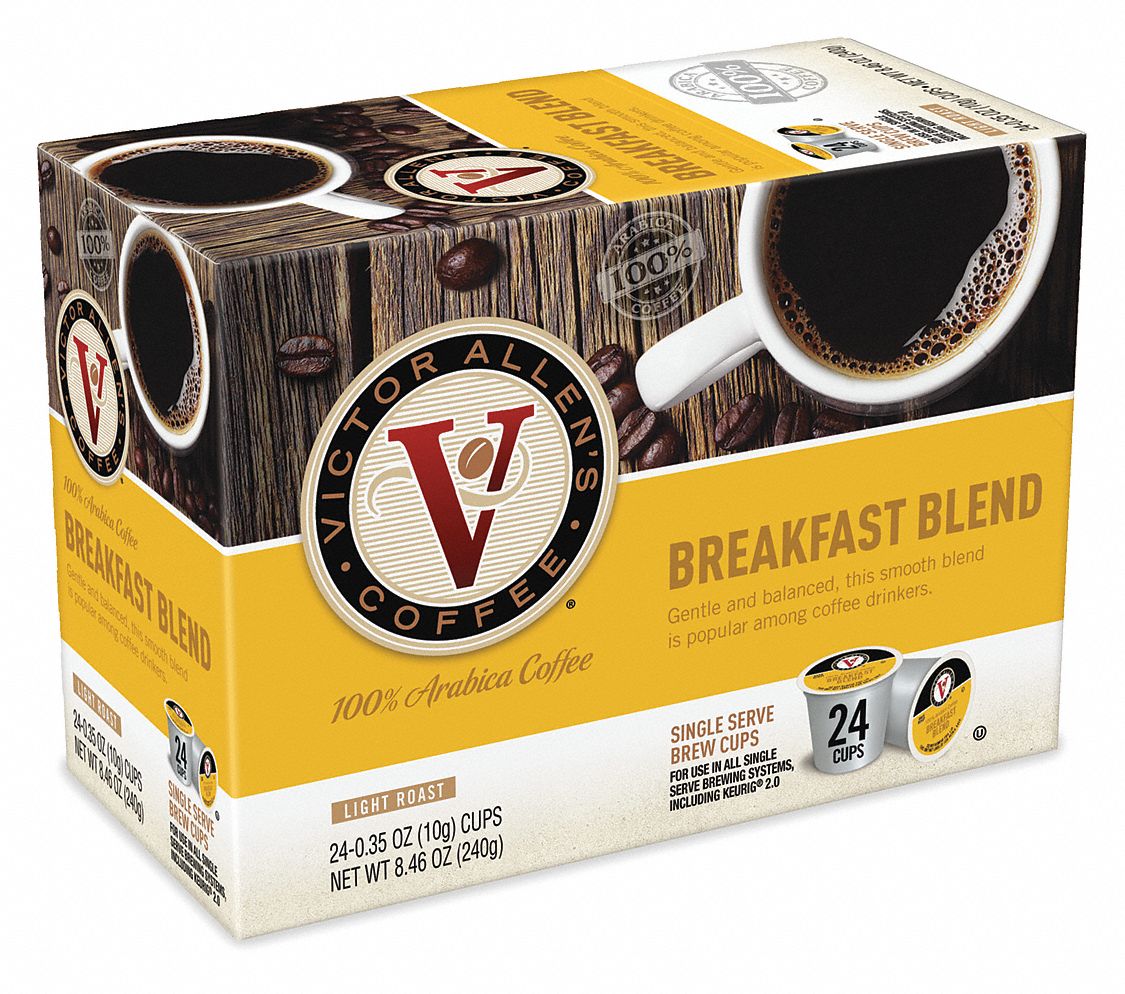 VICTOR ALLEN Breakfast Blend, Light/Medium Coffee, 0.35 oz. Single ...