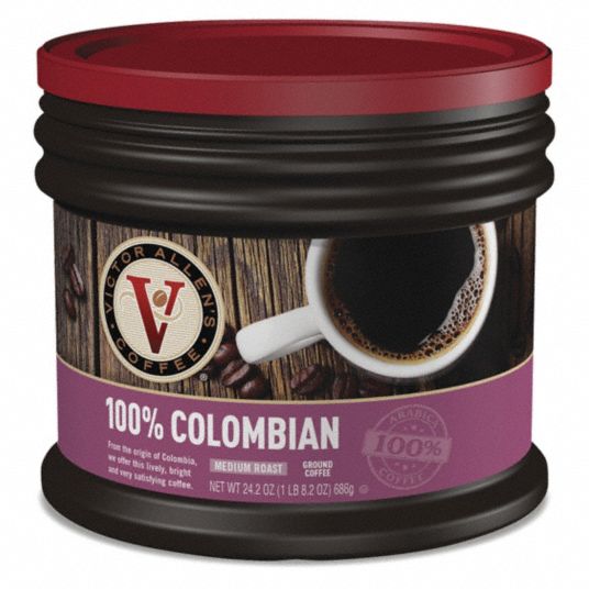 100 Colombian Medium Coffee 1.51 lb Can 1 EA Grainger