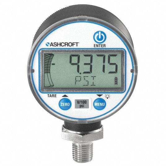 ASHCROFT -30 to 0 to 100 psi Digital Pressure Gauge, 2 1/2 in Dial, 1/4 ...