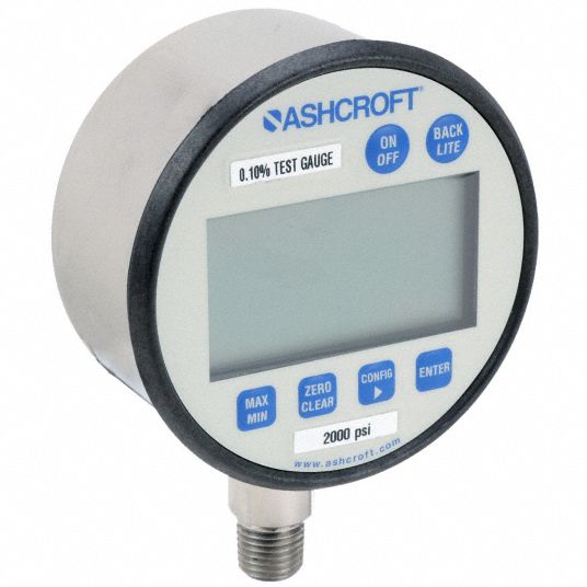 ASHCROFT, Lab-Precision Test Gauge, 0 to 2,000 psi, Digital Test ...