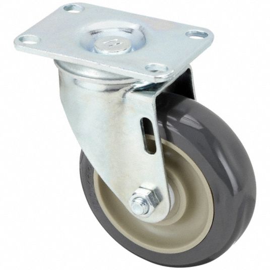 4 in Wheel Dia., 240 lb, Standard Plate Caster - 489A61|P12S-UP040D-12 ...