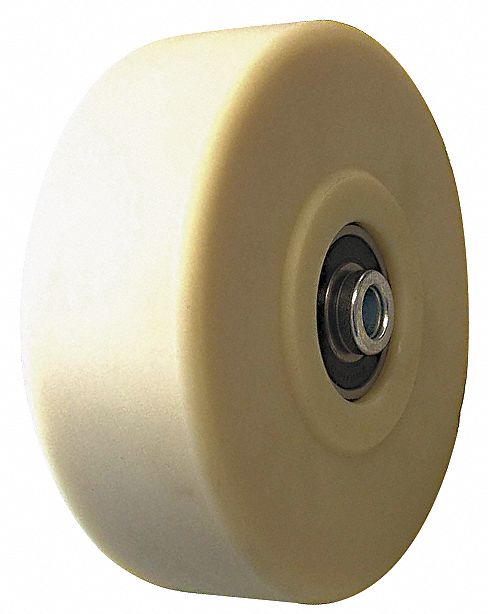 ERGONOMIC NYLON TREAD WHEEL, 8 IN WHEEL DIAMETER, 2 IN WHEEL W, 3,000 LB LOAD RATING