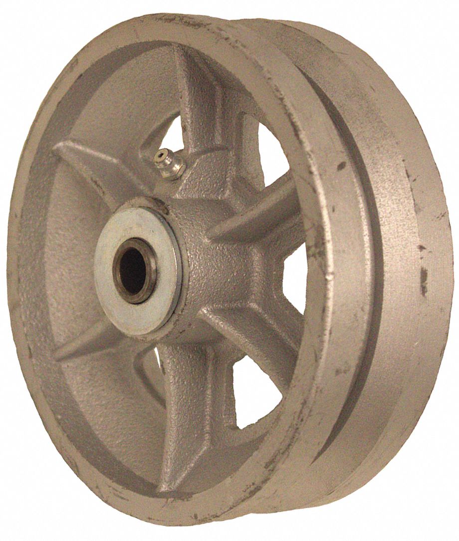 IRON TREAD WHEEL, 4 IN WHEEL DIAMETER, 2 IN WHEEL W, 700 LB LOAD RATING, EXTRA HARD