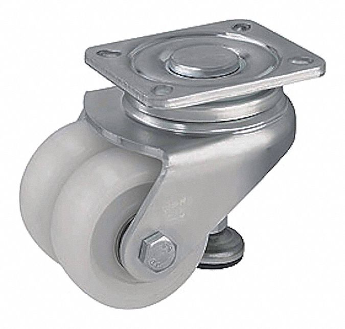 LEVELING PLATE CASTER,SWIVEL,1320 LB.