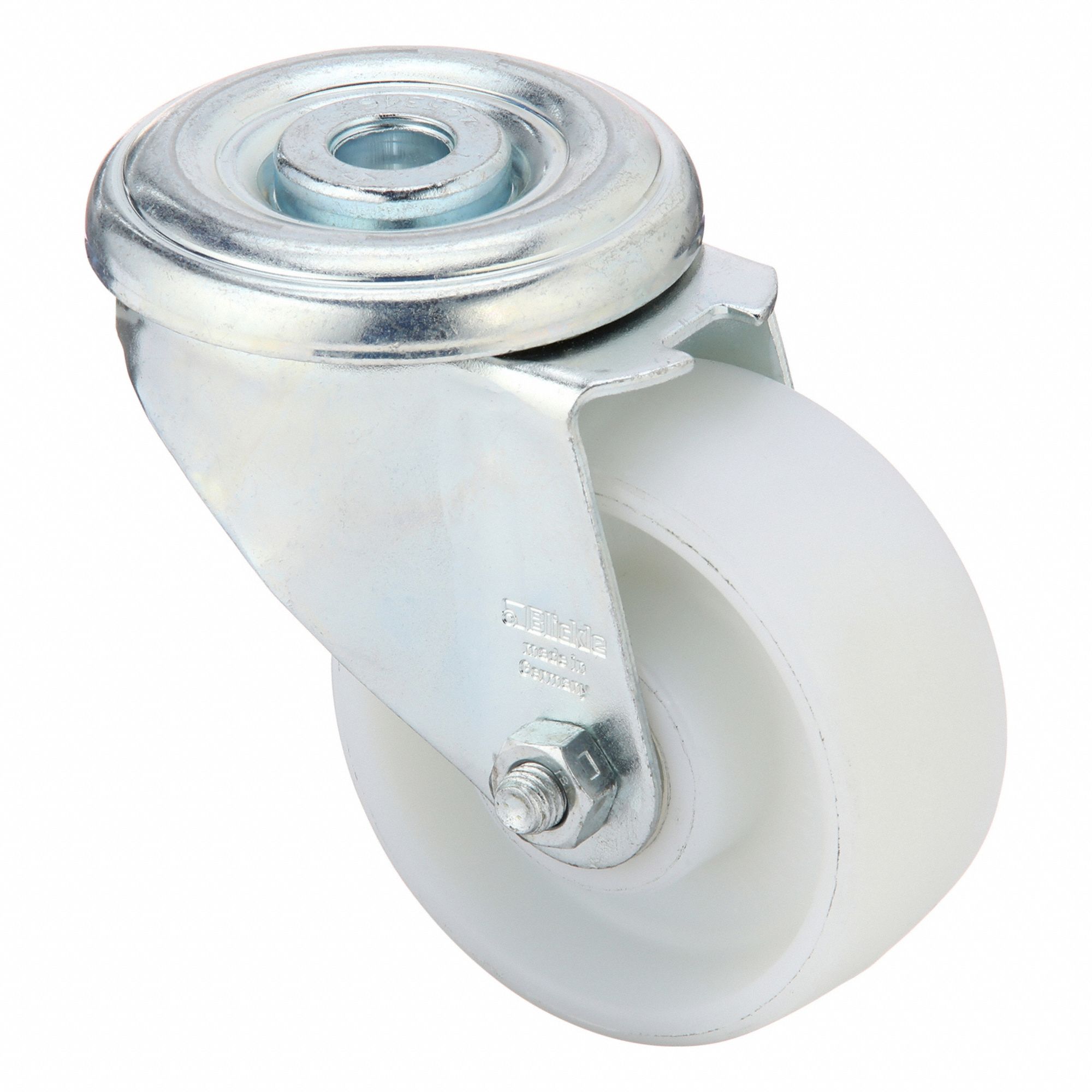 Bolt-Hole Caster: Swivel, No Brake, Nylon, 3 in Wheel Dia., 1 1/4 in Wheel Wd, Nylon