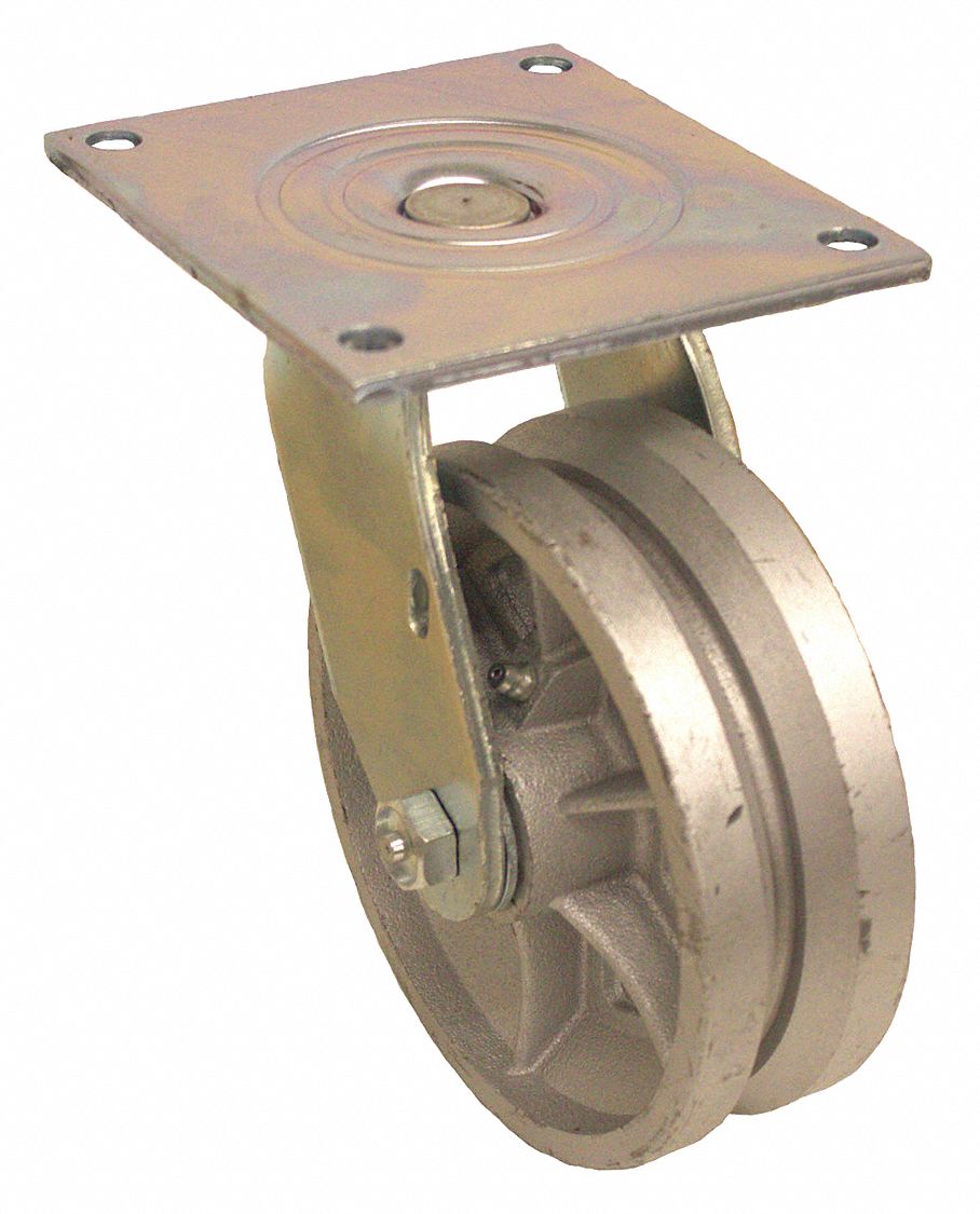 V-Groove Track-Wheel Plate Caster Swivel