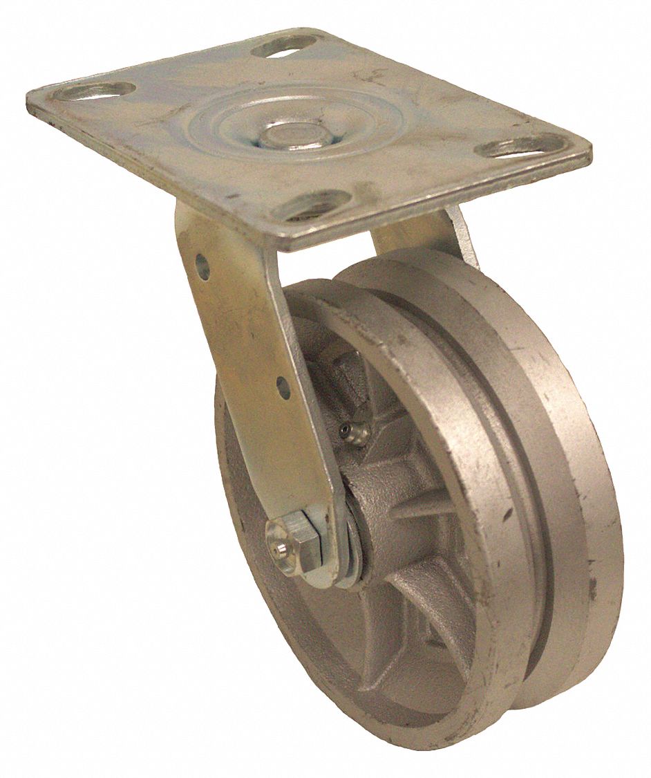 V-Groove Track-Wheel Plate Caster Swivel