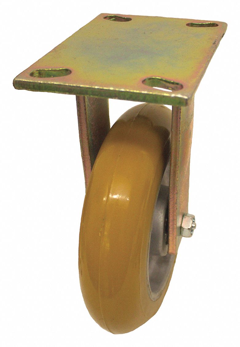 MAINTENANCE-FREE PLATE CASTER, 8 IN WHEEL DIAMETER, 1500 LB, 10¼ IN MOUNTING H, SOFT