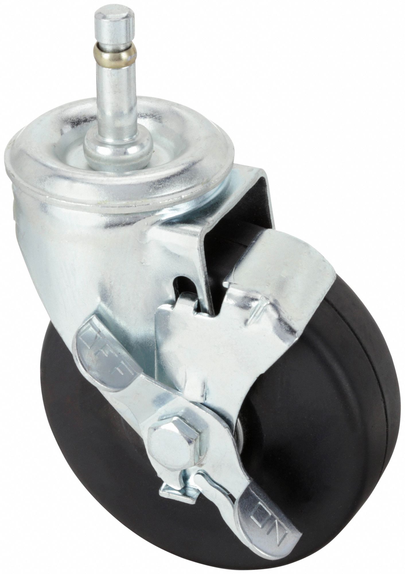 GENERAL PURPOSE FRICTION-RING STEM CASTER, 4 IN WHEEL DIA, 240 LB, 5 IN MOUNTING H