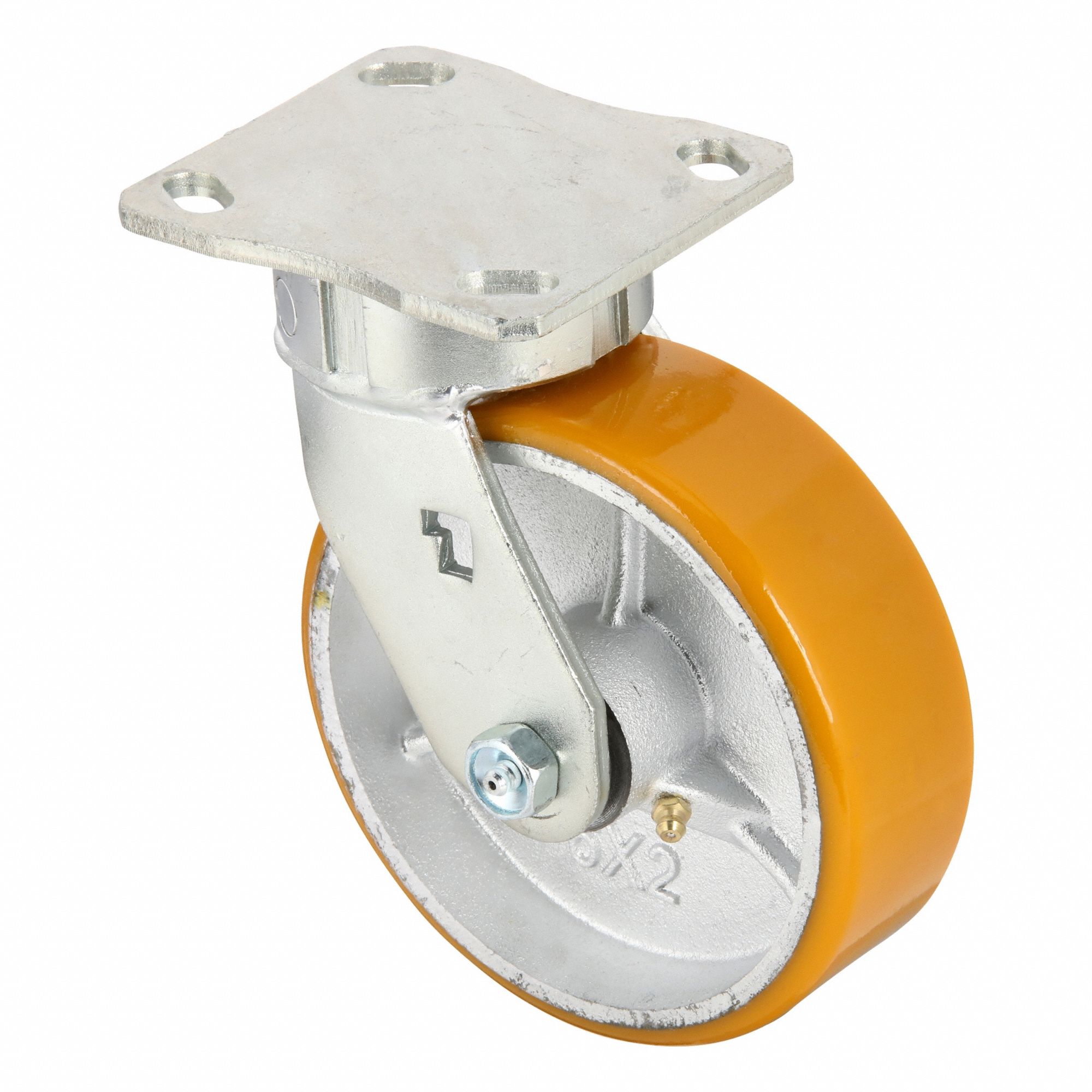 KINGPINLESS PLATE CASTER, 6 IN WHEEL DIAMETER, 1200 LB, 7&frac12; IN MOUNTING H, FIRM