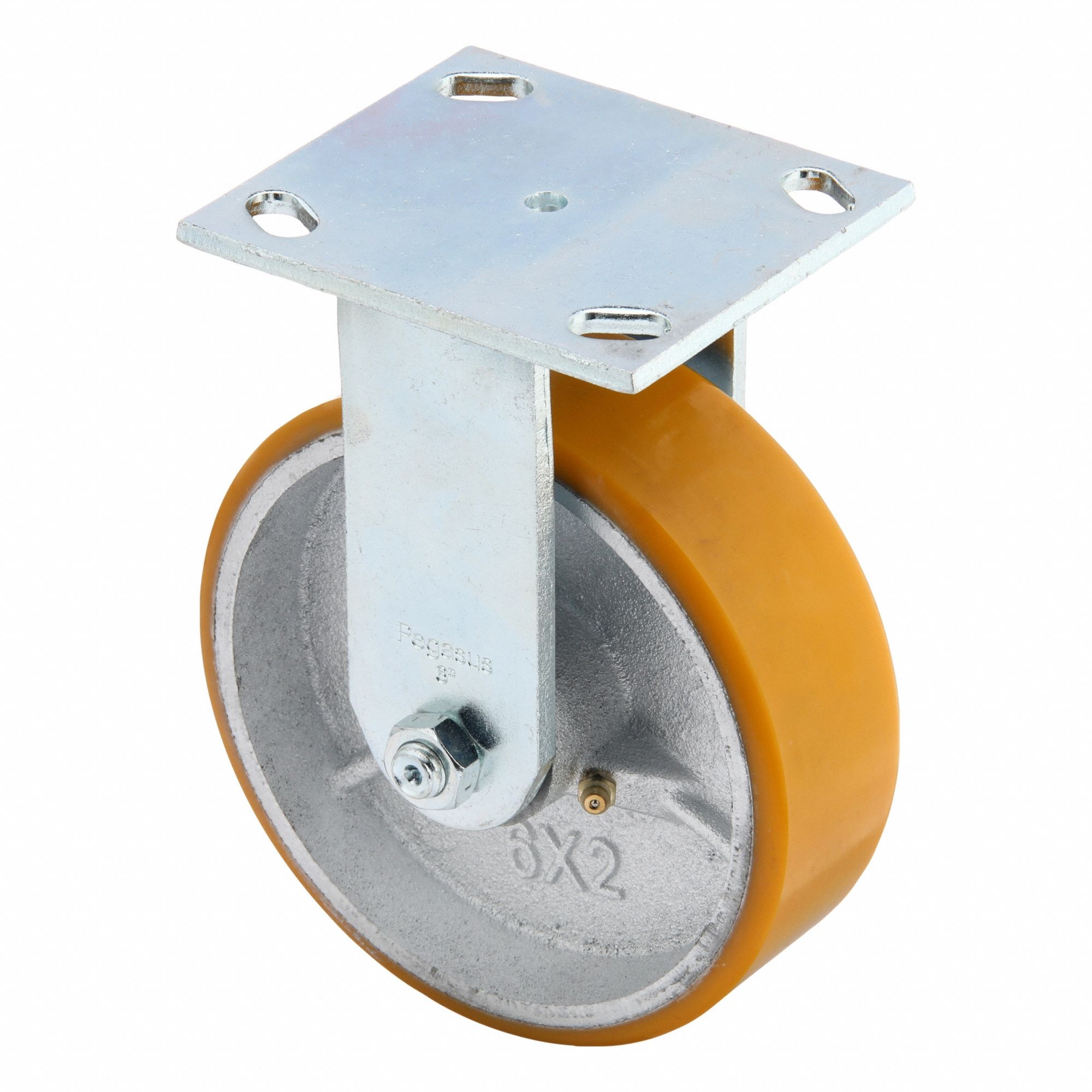 Plate Caster: Corrosion-Resistant/Debris-Resistant/Maint Free/Quiet-Roll, Rigid