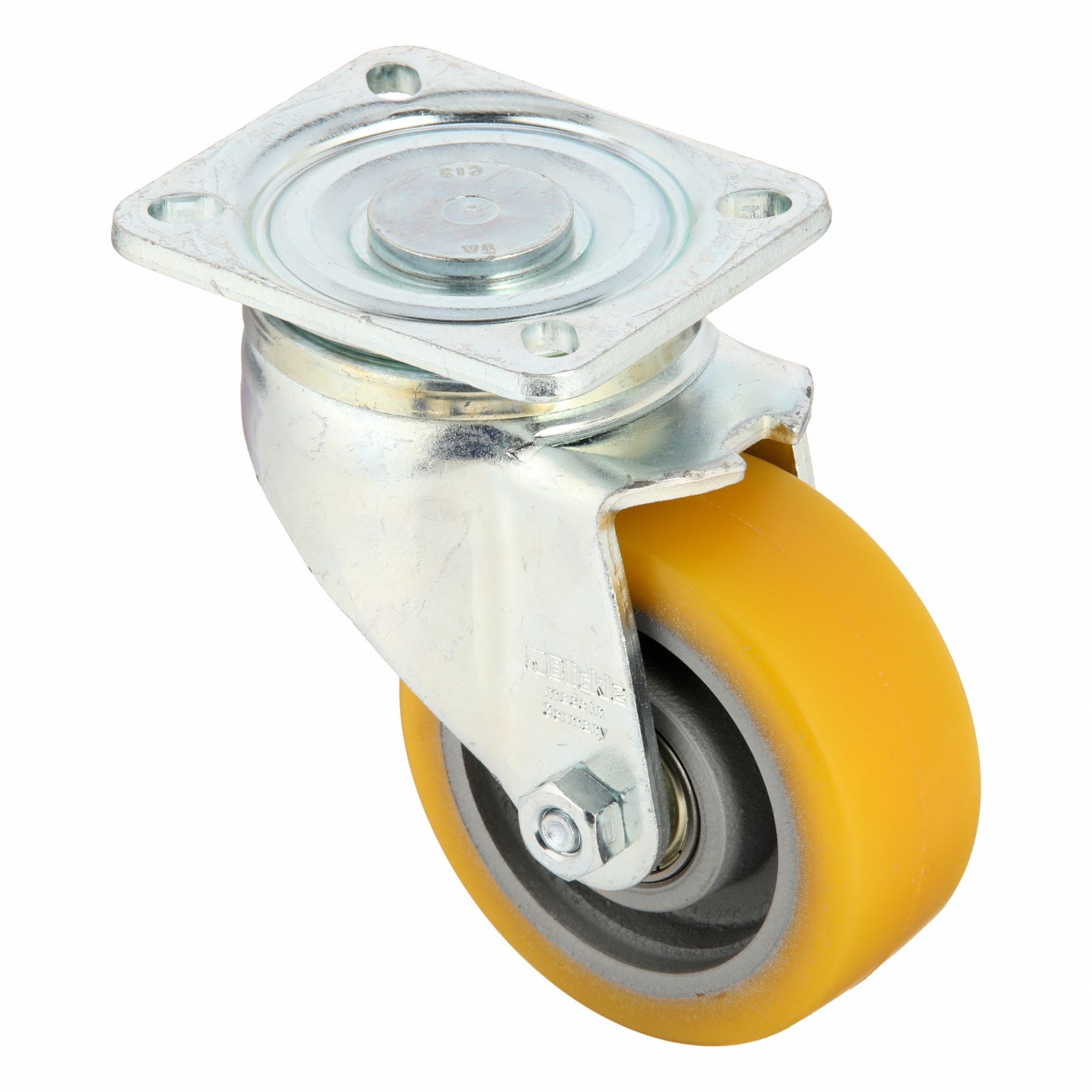 Plate Caster, Swivel, Polyurethane, 5 1/2"H