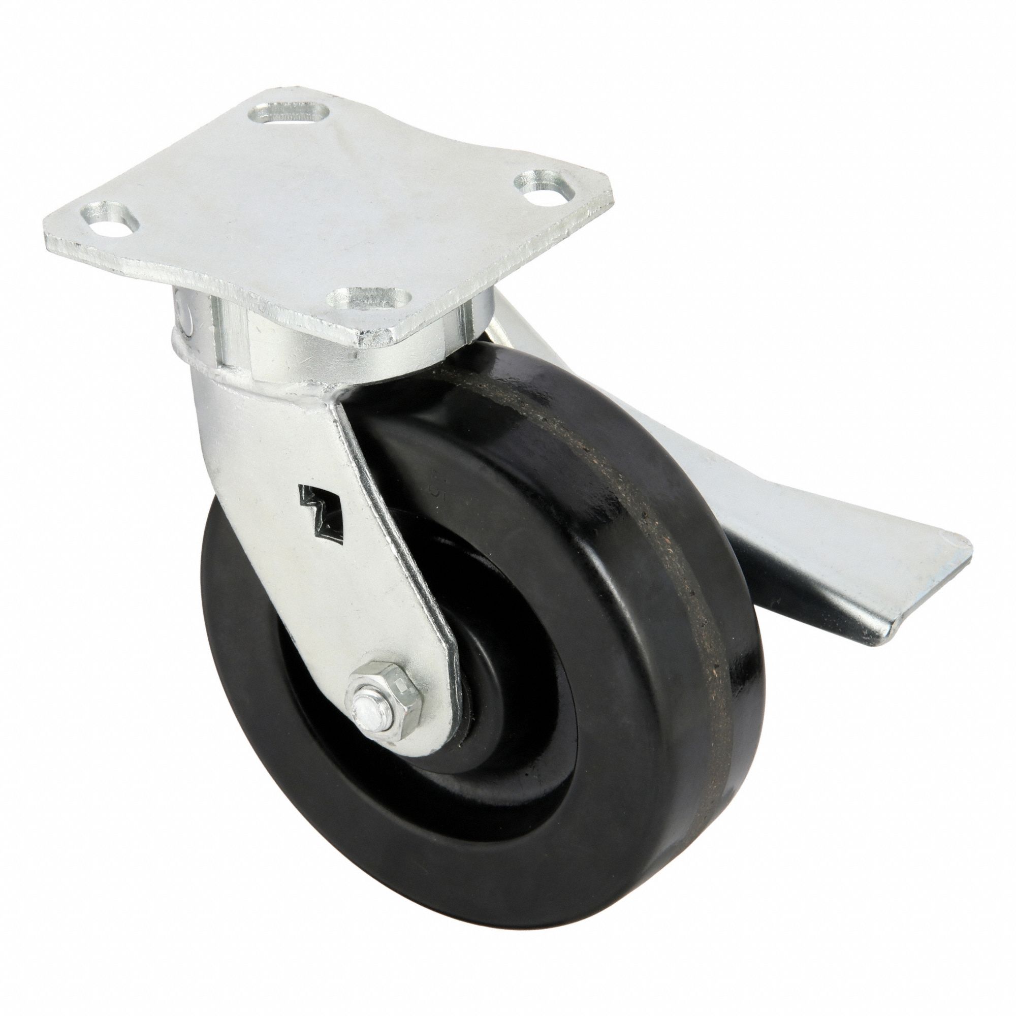 Plate Caster, Swivel, Phenolic, 7 1/2"H