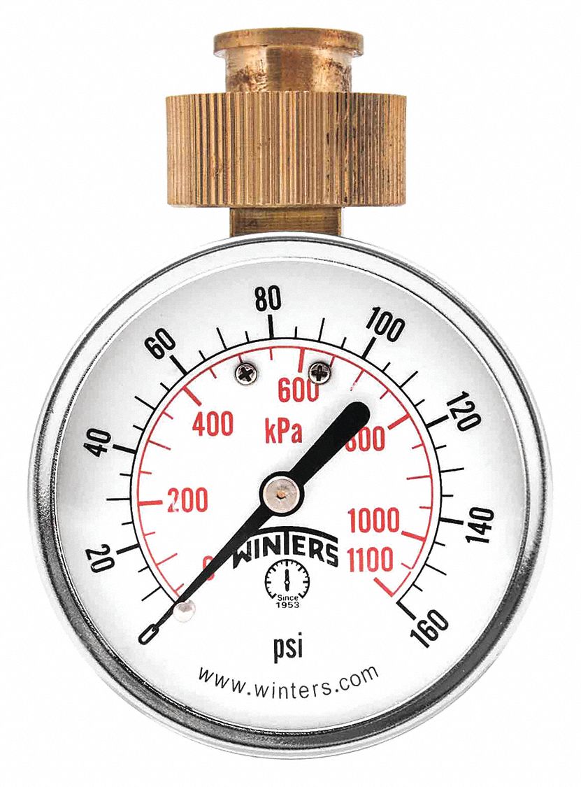 MAXIMUM POINTER WATER GAUGE,0 TO 160,TOP