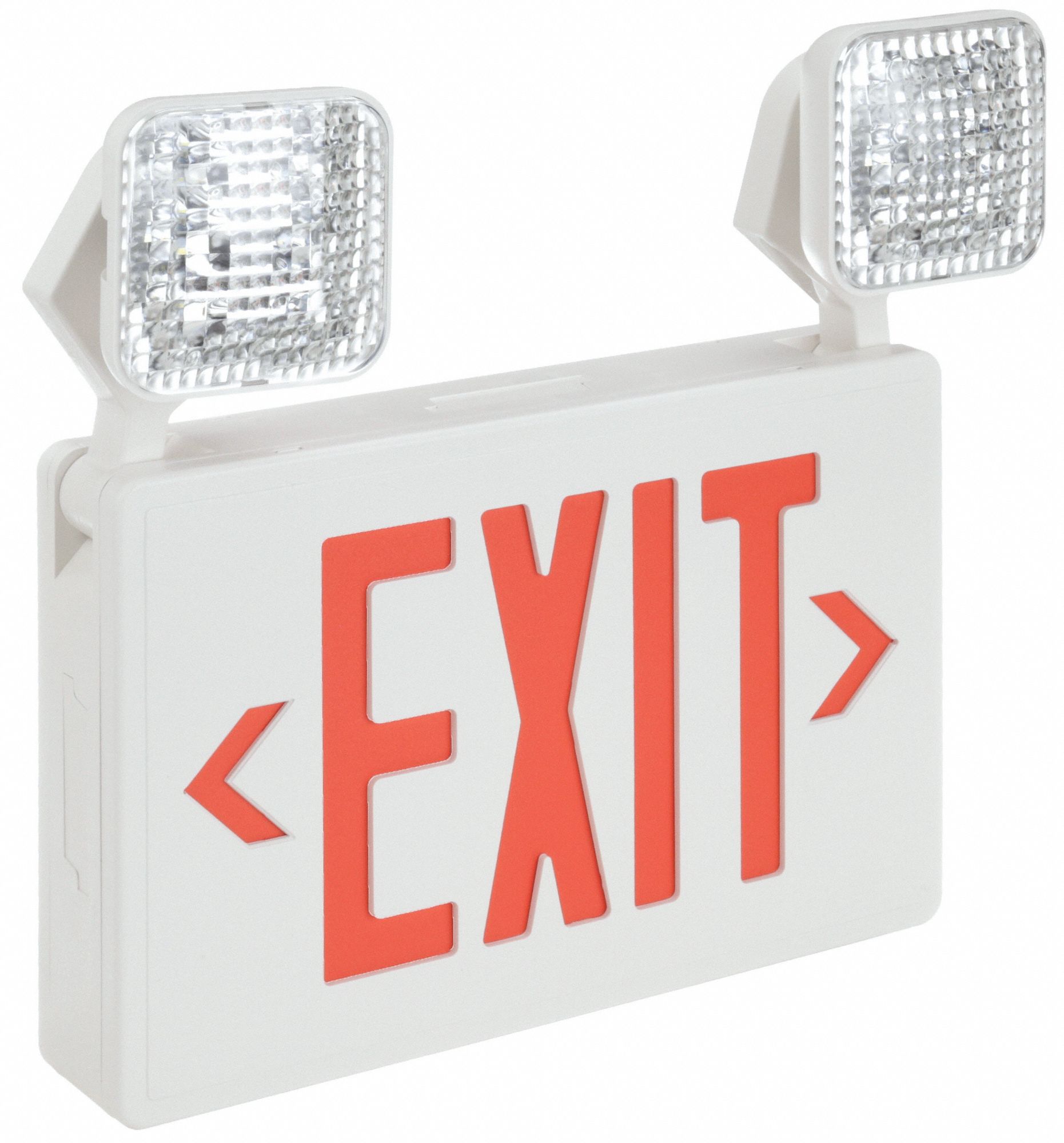 White, 2 Faces, Exit Sign with Emergency Lights 489K12489K12 Grainger