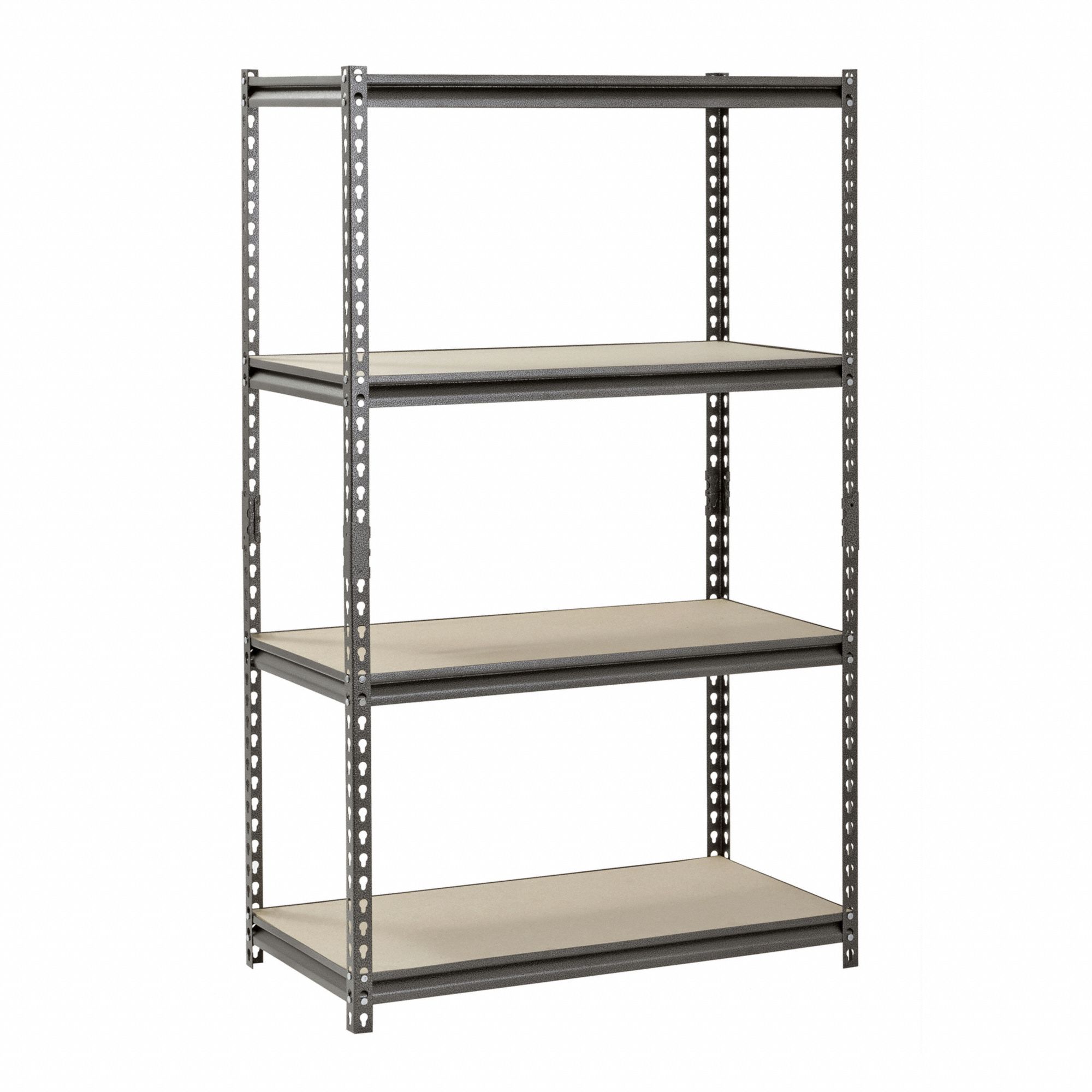Bulk Storage Rack: Medium-Duty, 36 in x 18 in, 60 in Overall Ht, 4 Shelves, Particleboard