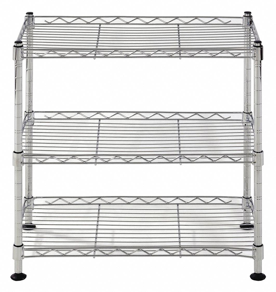 SANDUSKY Wire Shelving Unit Starter, 18 in x 10 in, 18 in Overall Ht