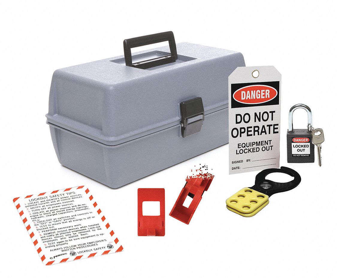 Lockout Station Kit, 7-1/2" H, Gray